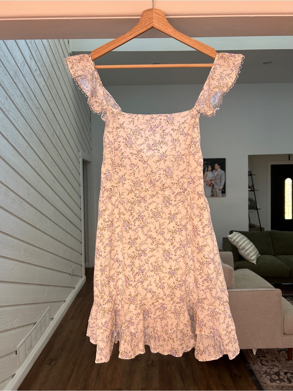 Altar'd State White Floral Square-Neck Mini Dress